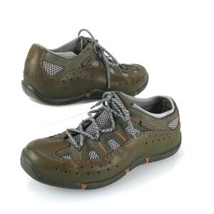 SPERRY Figawi TOP-SIDER 9.5 Green Leather Rubber Hydro Quadro Grip Sneaker Shoes